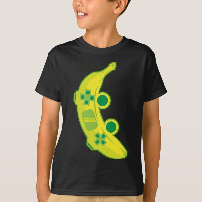 Banana Game Controller Gamer Fruit Food Technology T-Shirt (Front)