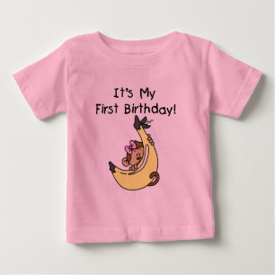 Banana - Girl Monkey 1st Birthday Baby T-Shirt