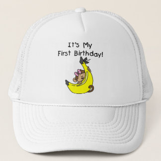 Banana - Girl Monkey 1st Birthday Trucker Hat