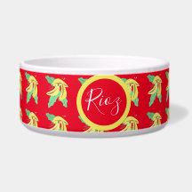 Banana Greenery Pattern Red 
