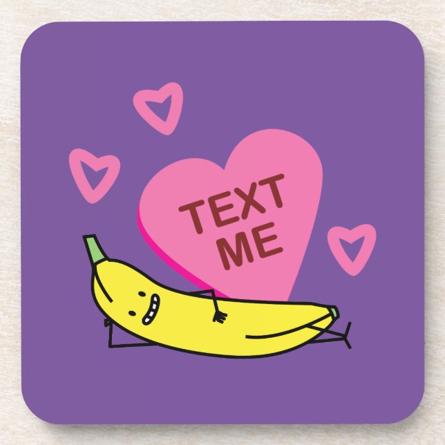 Banana happy smiling laying down and relaxing coaster (Front)