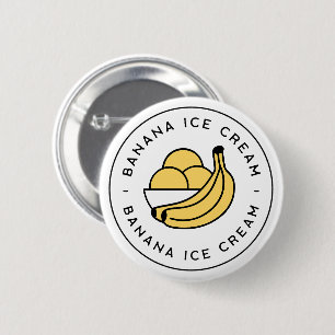 Banana ice cream flavour aesthetic 6 cm round badge