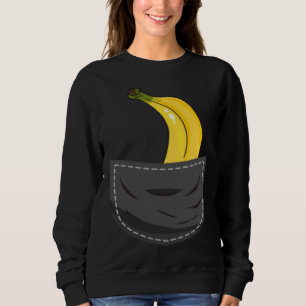 Banana In Pocket Graphic Fruit Vegan Veggie Costum Sweatshirt
