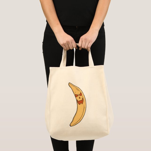 Banana Jack-o-Lantern Tote Bag (Front (Product))