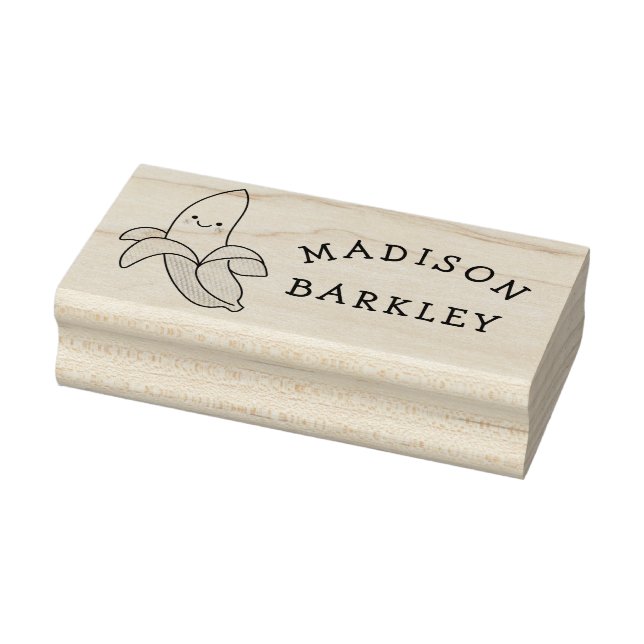 Banana Kid's Cute Kawaii  Name Rubber Stamp (Stamp)
