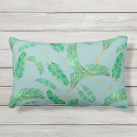 Banana Leaf Blue Green Tropical Leaves Pattern