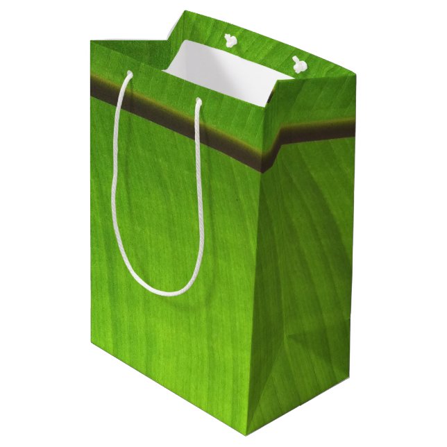 Banana Leaf Close-Up Medium Gift Bag (Back Angled)