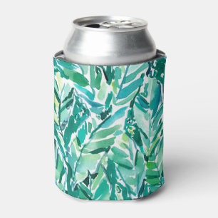 BANANA LEAF JUNGLE Green Tropical Can Cooler
