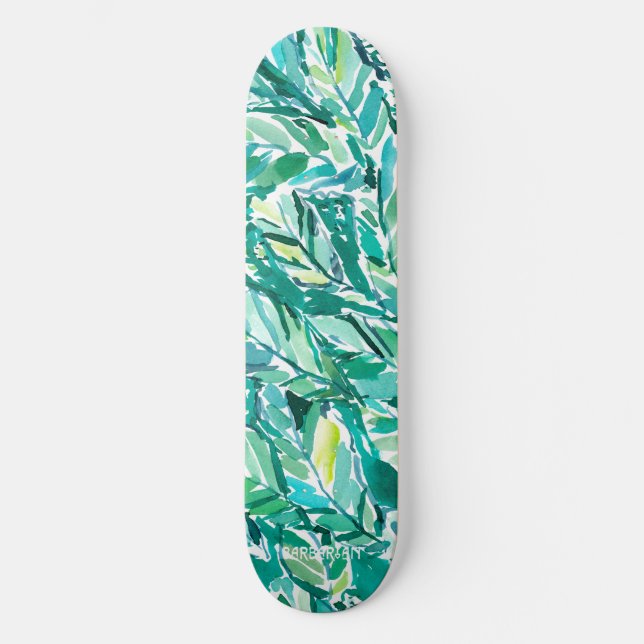 BANANA LEAF JUNGLE Green Tropical Skateboard (Front)