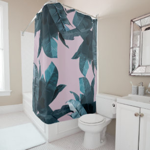 Banana Leaf Print Lilac Shower Curtain