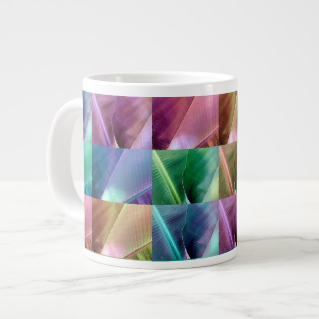 Banana Leaf Quilt Large Coffee Mug (Front Left)