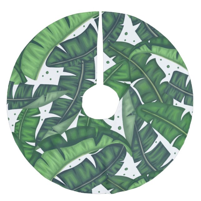 banana leaf ugly xmas christmas tree skirt (Front)