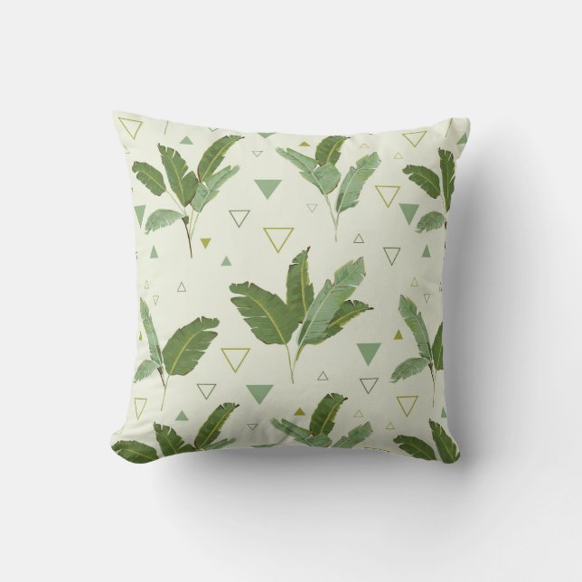 Banana Leaf With Triangles Cushion (Front)