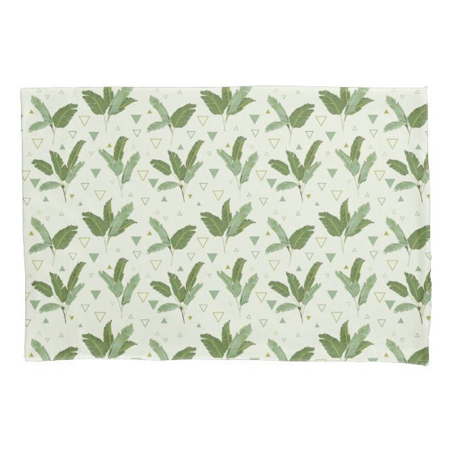 Banana Leaf With Triangles Pillowcase (Front-Left)