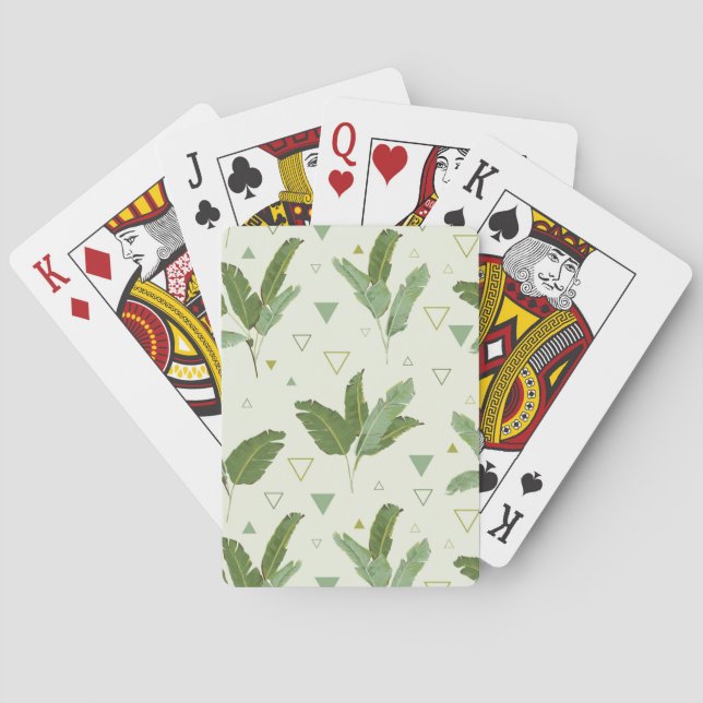 Banana Leaf With Triangles Playing Cards (Back)