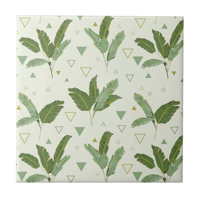 Banana Leaf With Triangles Tile (Front)