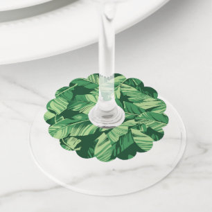 Banana Leaves 2 Wine Glass Tag