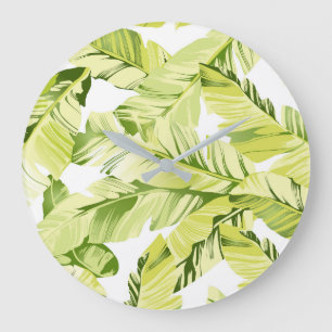 Banana Leaves 4 Large Clock