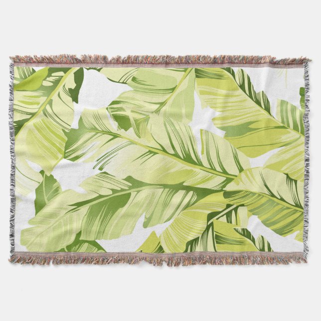 Banana Leaves 4 Throw Blanket (Front)