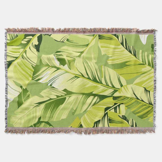 Banana Leaves 5 Throw Blanket (Front)