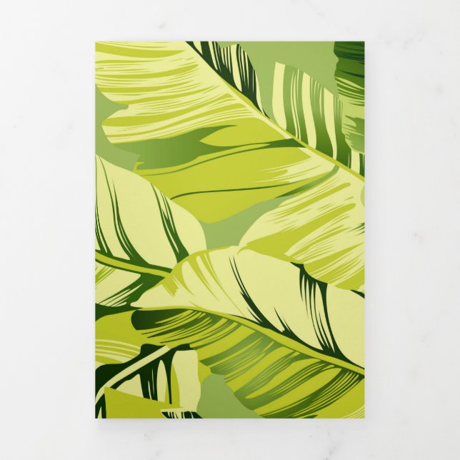 Banana Leaves 5 Tri-Fold Holiday Card (Cover)