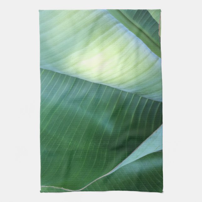 Banana Leaves Abstract 37 Tea Towel (Vertical)