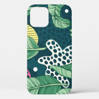 Banana leaves abstract, trendy colours