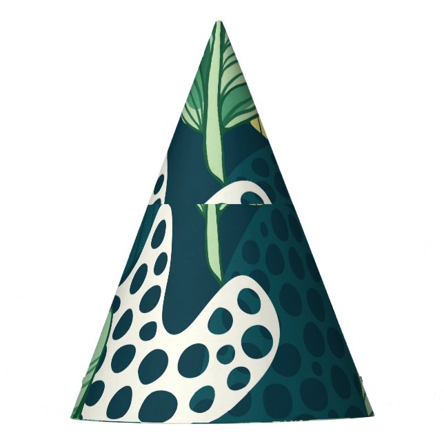 Banana leaves abstract, trendy colours party hat (Front)