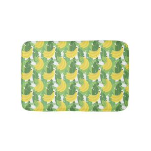 Banana Leaves And Fruit Pattern Bath Mat