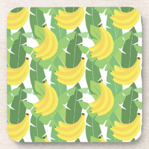 Banana Leaves And Fruit Pattern Coaster