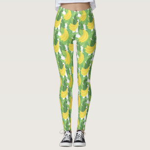 Banana Leaves And Fruit Pattern Leggings