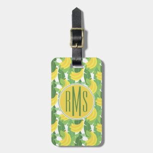 Banana Leaves And Fruit Pattern    Monogram Luggage Tag