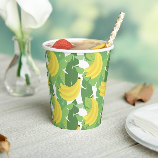 Banana Leaves And Fruit Pattern Paper Cups (Insitu)
