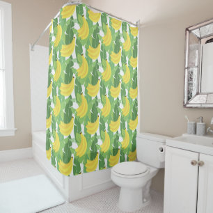 Banana Leaves And Fruit Pattern Shower Curtain