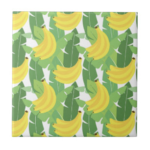 Banana Leaves And Fruit Pattern Tile