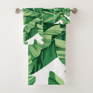 Banana leaves bath towel set