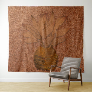 Banana Leaves Copper Look Tapestry