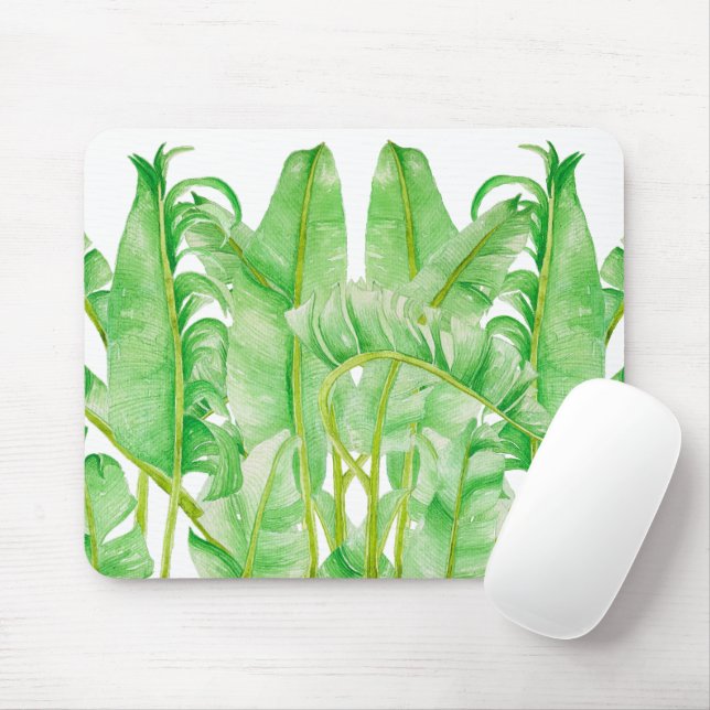 Banana Leaves on a Mouse Pad (With Mouse)