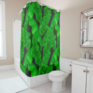 Banana leaves pattern shower curtain