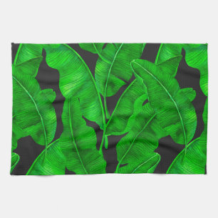 Banana leaves pattern tea towel