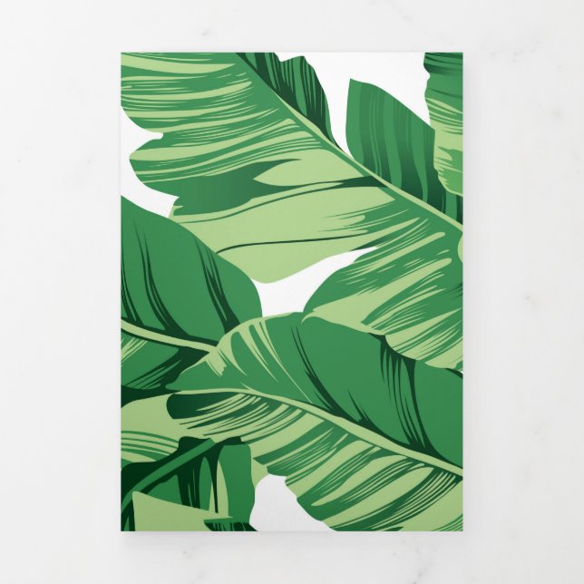 Banana leaves Tri-Fold holiday card (Cover)
