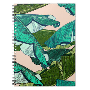 Banana Leaves: Tropical Seamless Pattern. Notebook