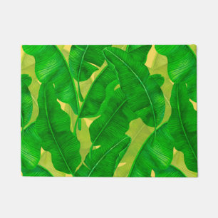 Banana leaves watercolor pattern doormat