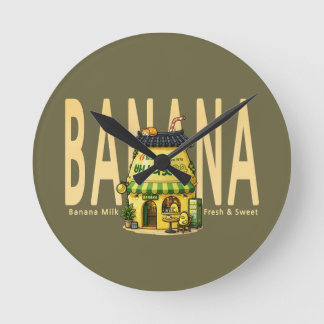  banana milk café  Wall Clock