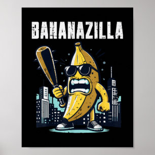 Banana Monster Bananazilla Funny Fruit Meme Men Ki Poster