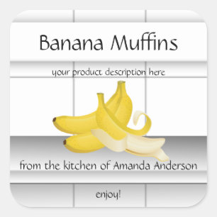 Banana Muffins Kitchen Tiles Sq Product Label