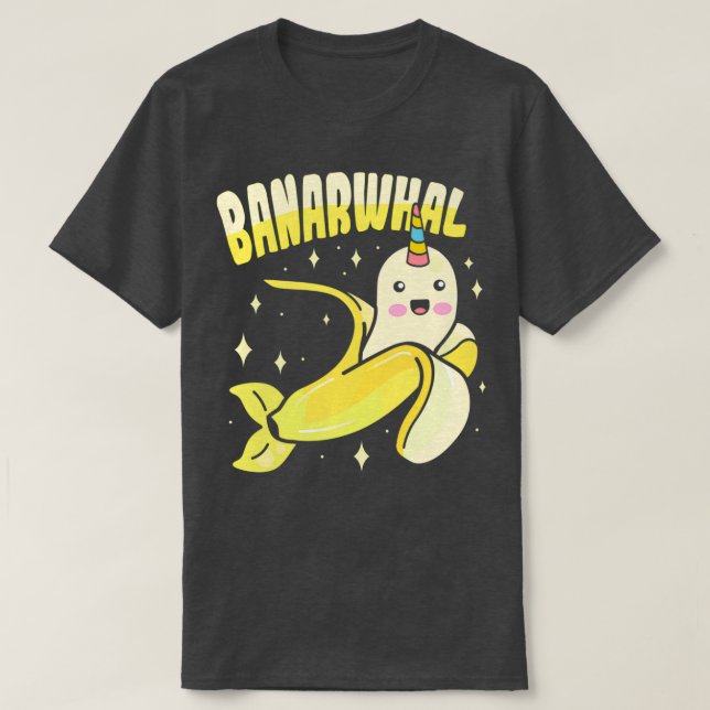 Banana Narwhal Design for Kids and Doughnut Lovers T-Shirt (Design Front)