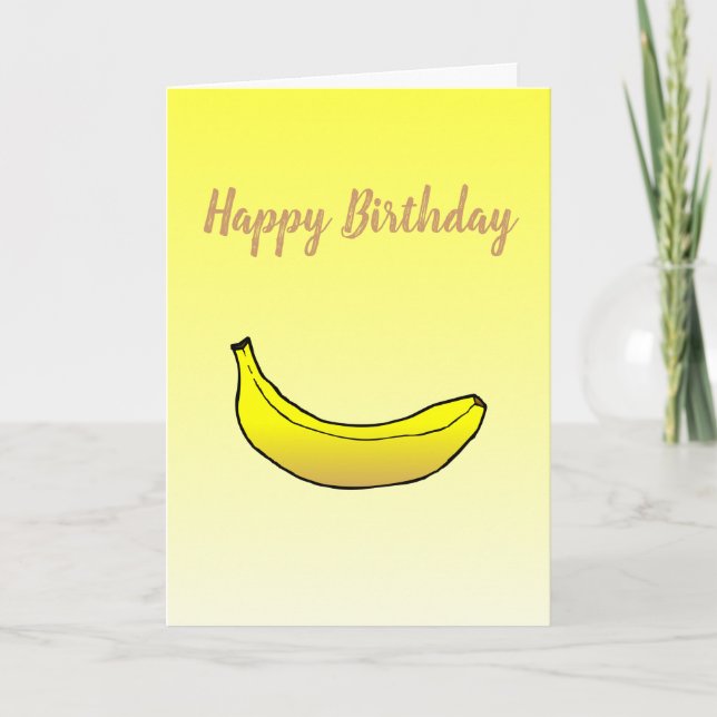 Banana on Folded Birthday Card (Front)