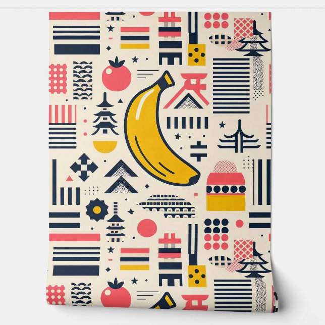 Banana Pagoda Kitchen Cottage Wallpaper (Unrolling)