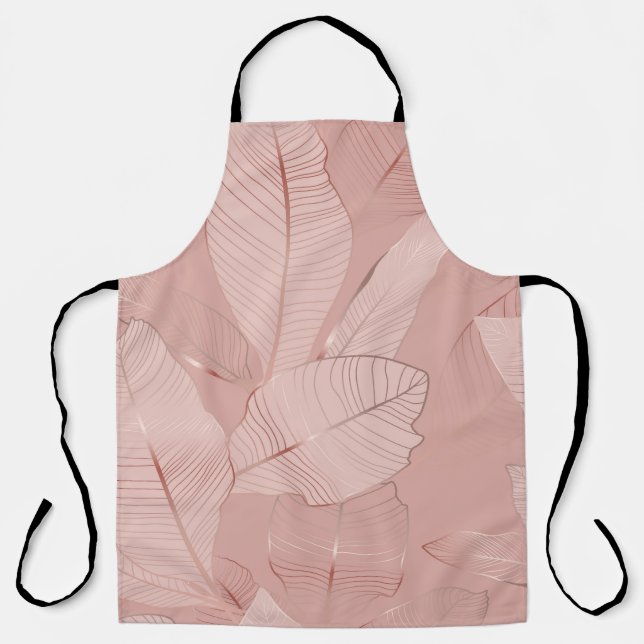 Banana, palm leaves: shiny copper. apron (Front)